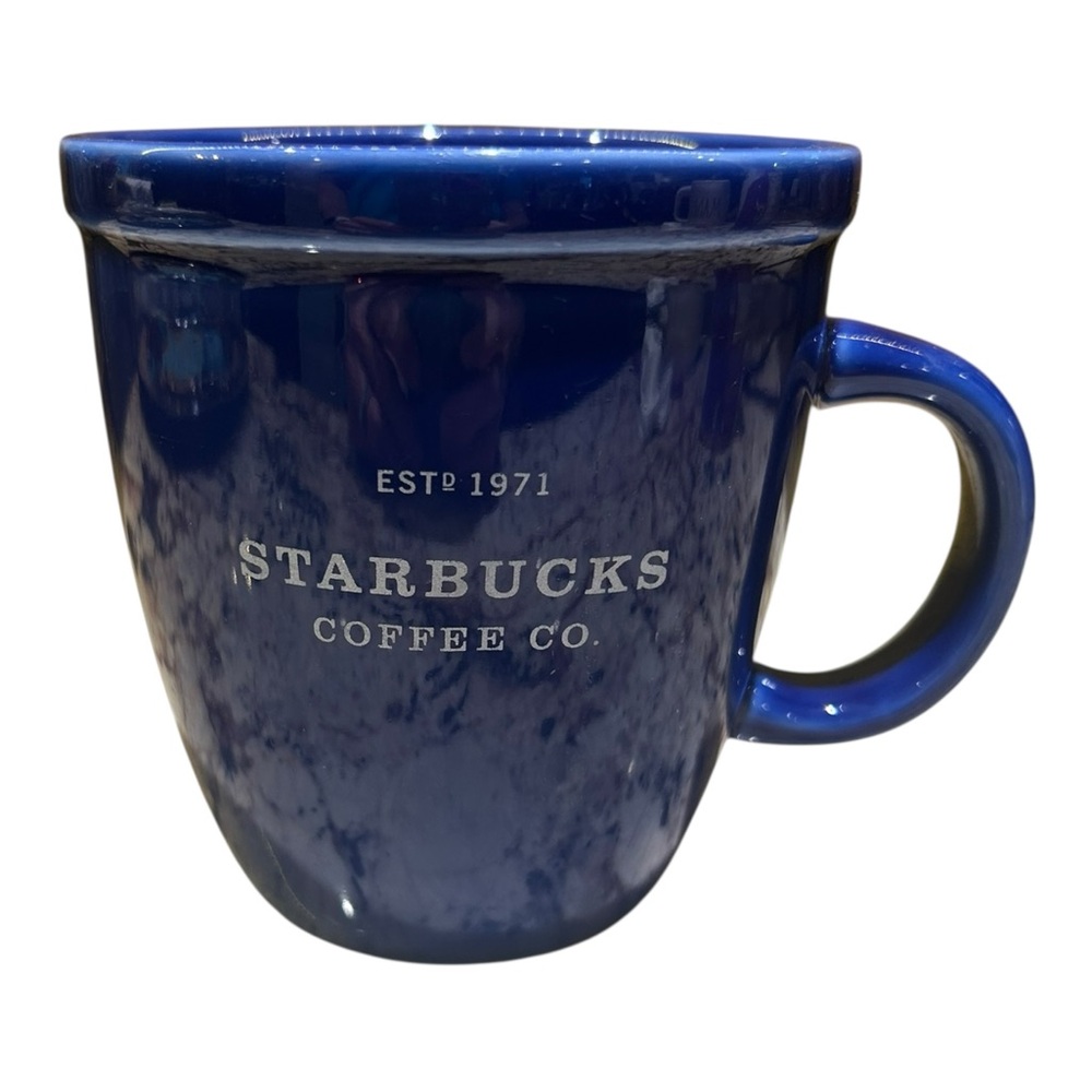 Starbucks Cobalt Blue Mugwith Embossed Logo 2001